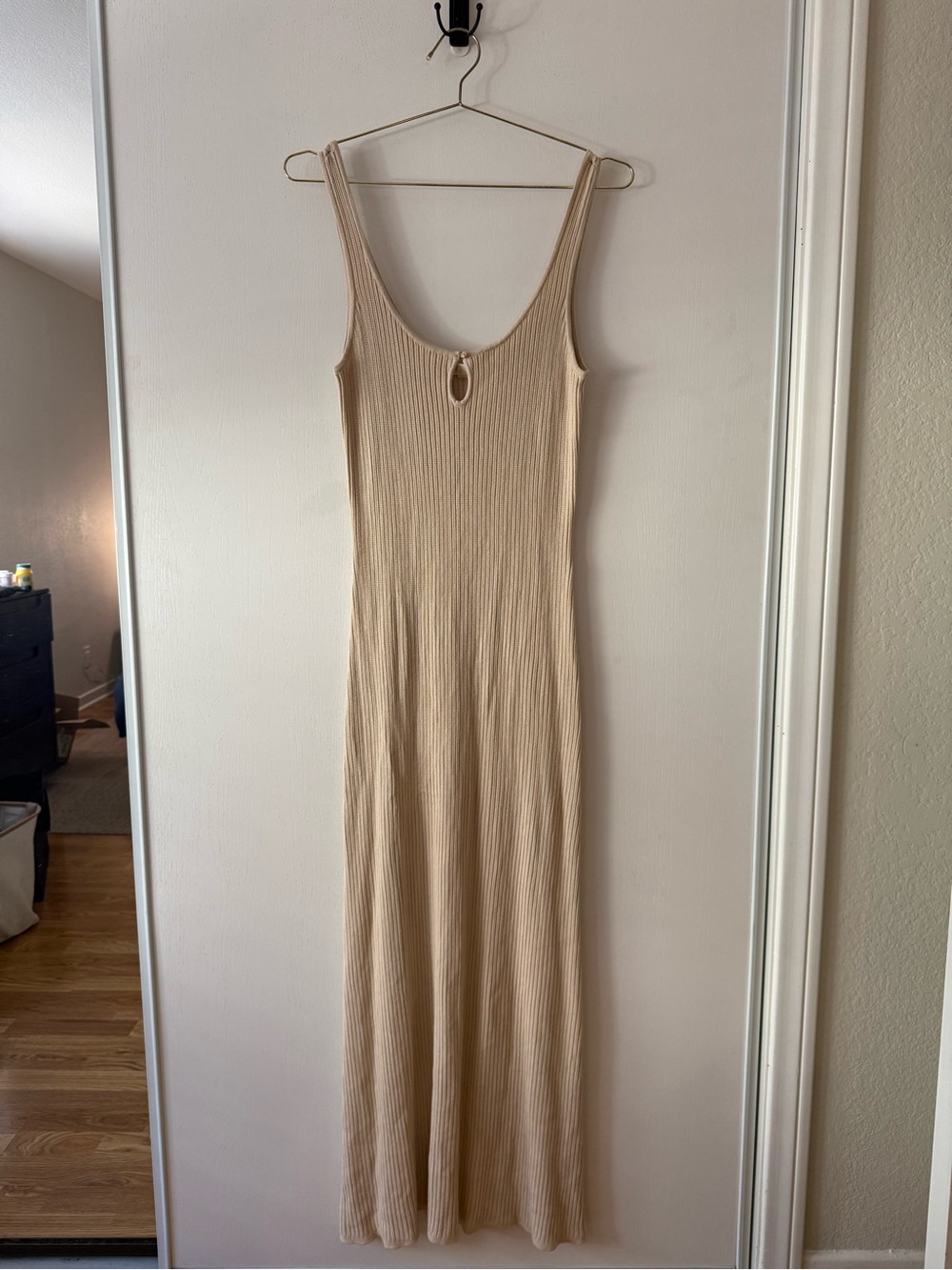 l*space Ribbed Maxi Dress in Beige Sand